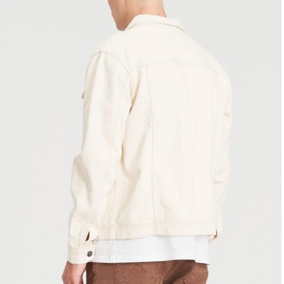 Men's Cream Denim Jacket - Picture 2 of 10